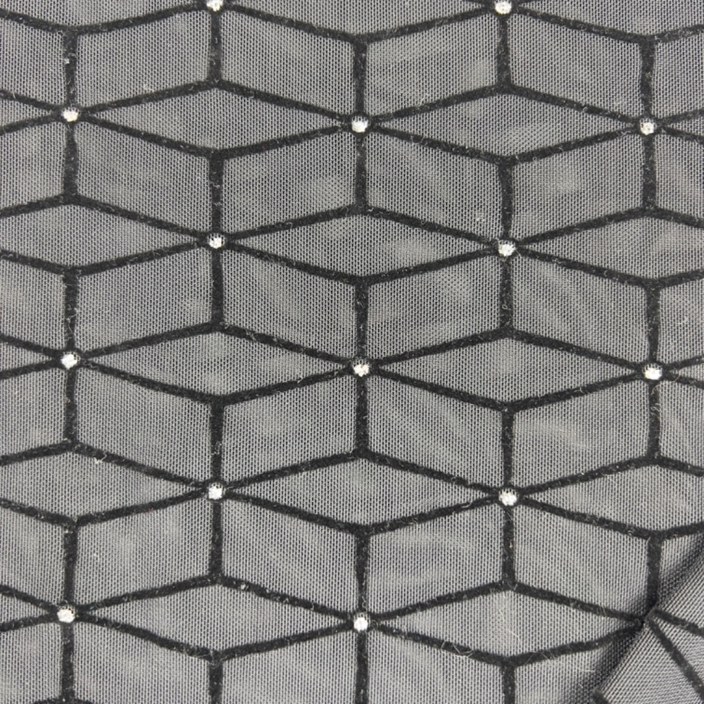 SHEIN Black Geo Mesh Long Sleeve T-Shirt - Picture 8 of 10